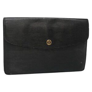 LOUIS VUITTON Epi Montaigne 27 Clutch Bag Black